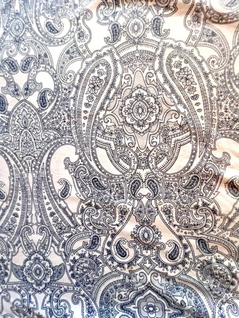 IKEA Jattevallmo TWIN Sheet Set Flat & Pillowcase Blue White Paisley 100% Cotton